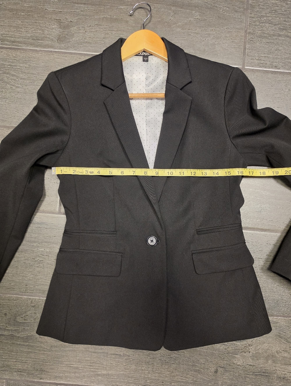 EXPRESS Black Tailored Blazer – Classic One-Button Suit Jacket - Picture 10 of 13